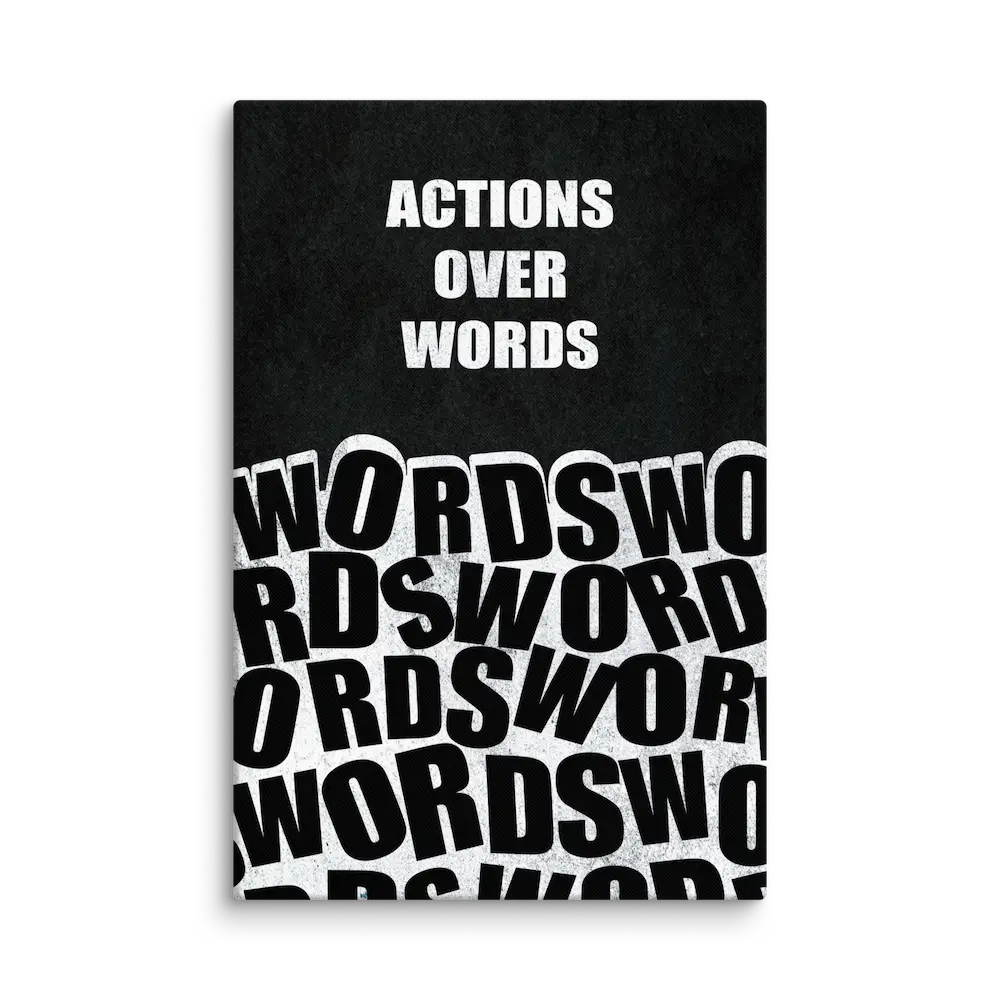 Action Over Words Canvas Wall Art