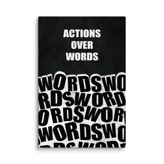 Action Over Words Canvas Wall Art