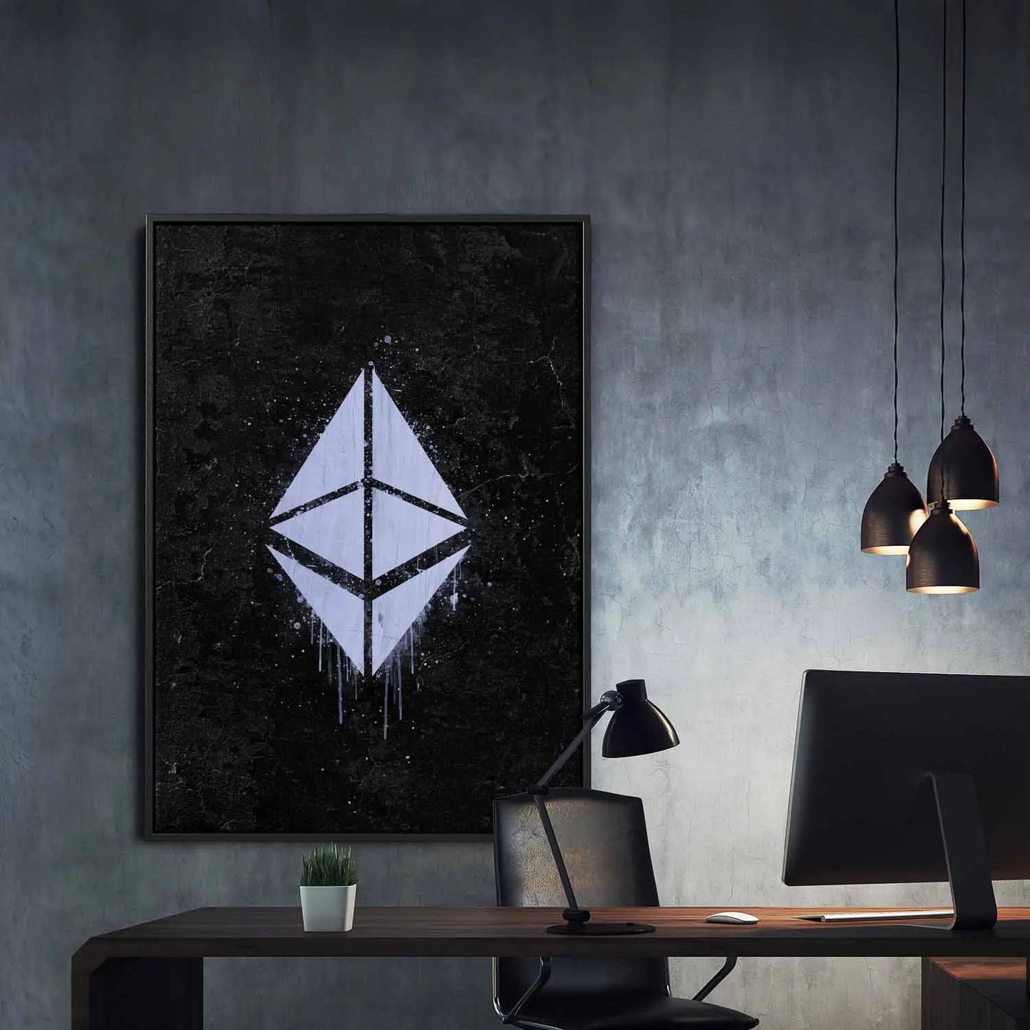 Ethereum Wall Art Office Desk