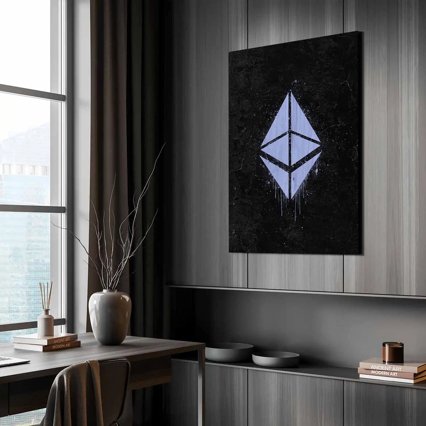 Ethereum Wall Art with Dark Wall