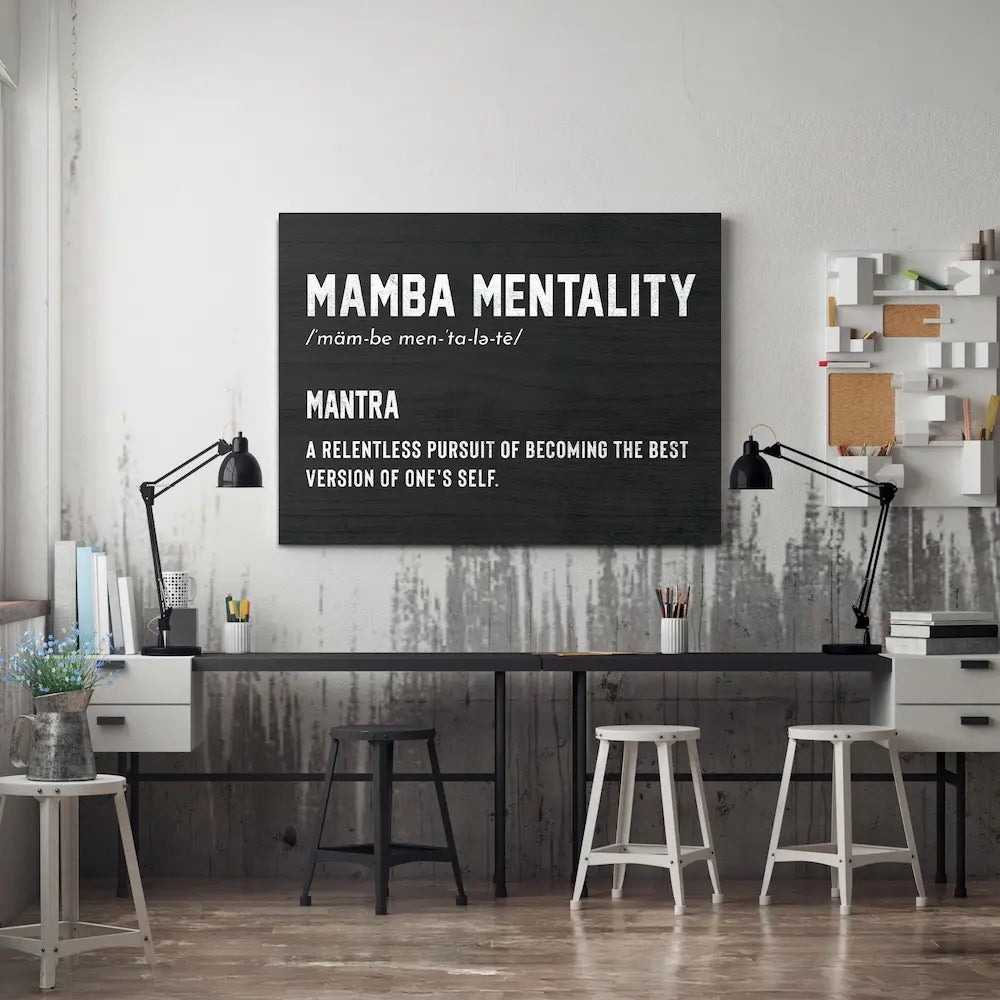 Mamba Mentality Canvas Wall Art Over the White Wall