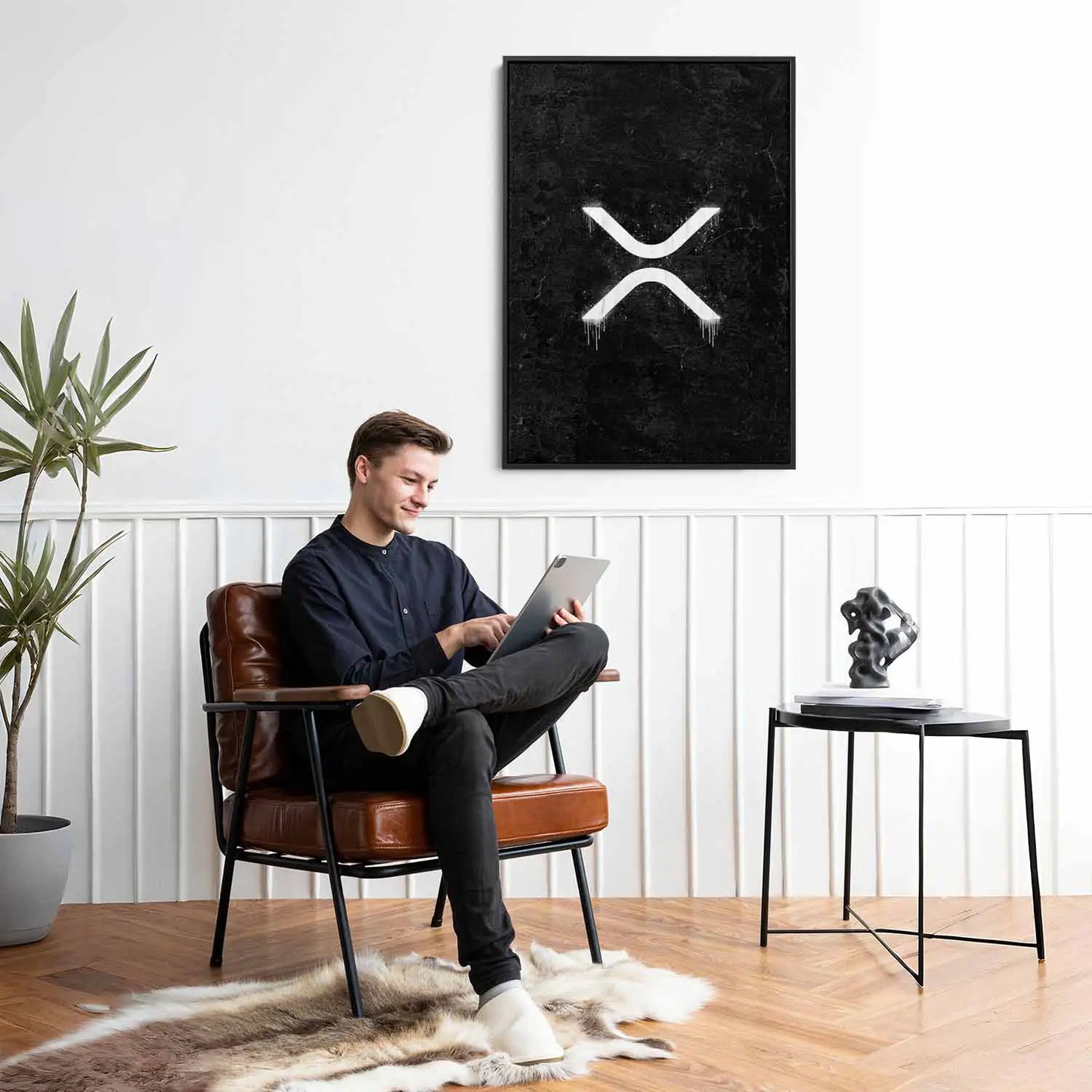 XRP Wall Art with Man and Sofa