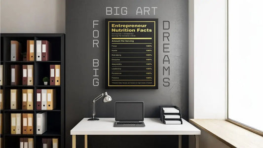 An image showcasing a large vertical wall art canvas
