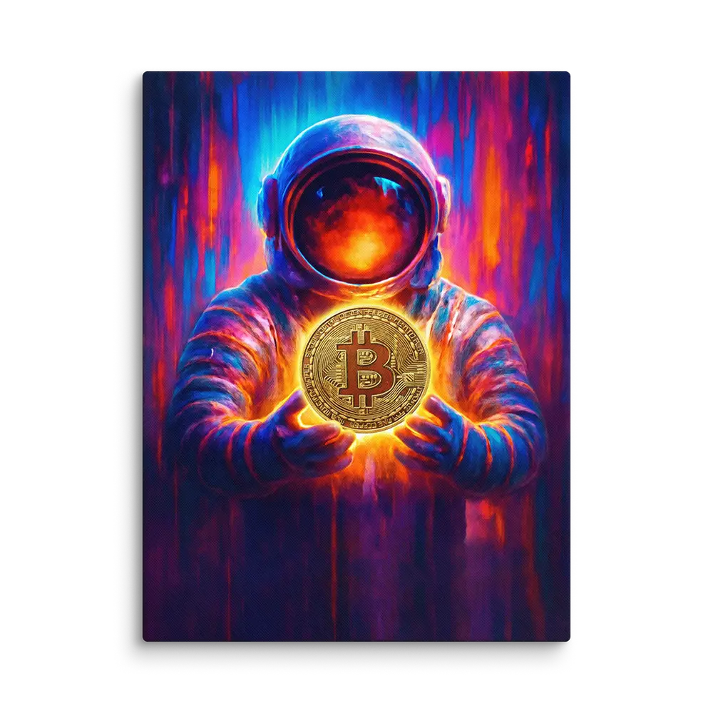 Bitcoin Spaceman Canvas Wall Art