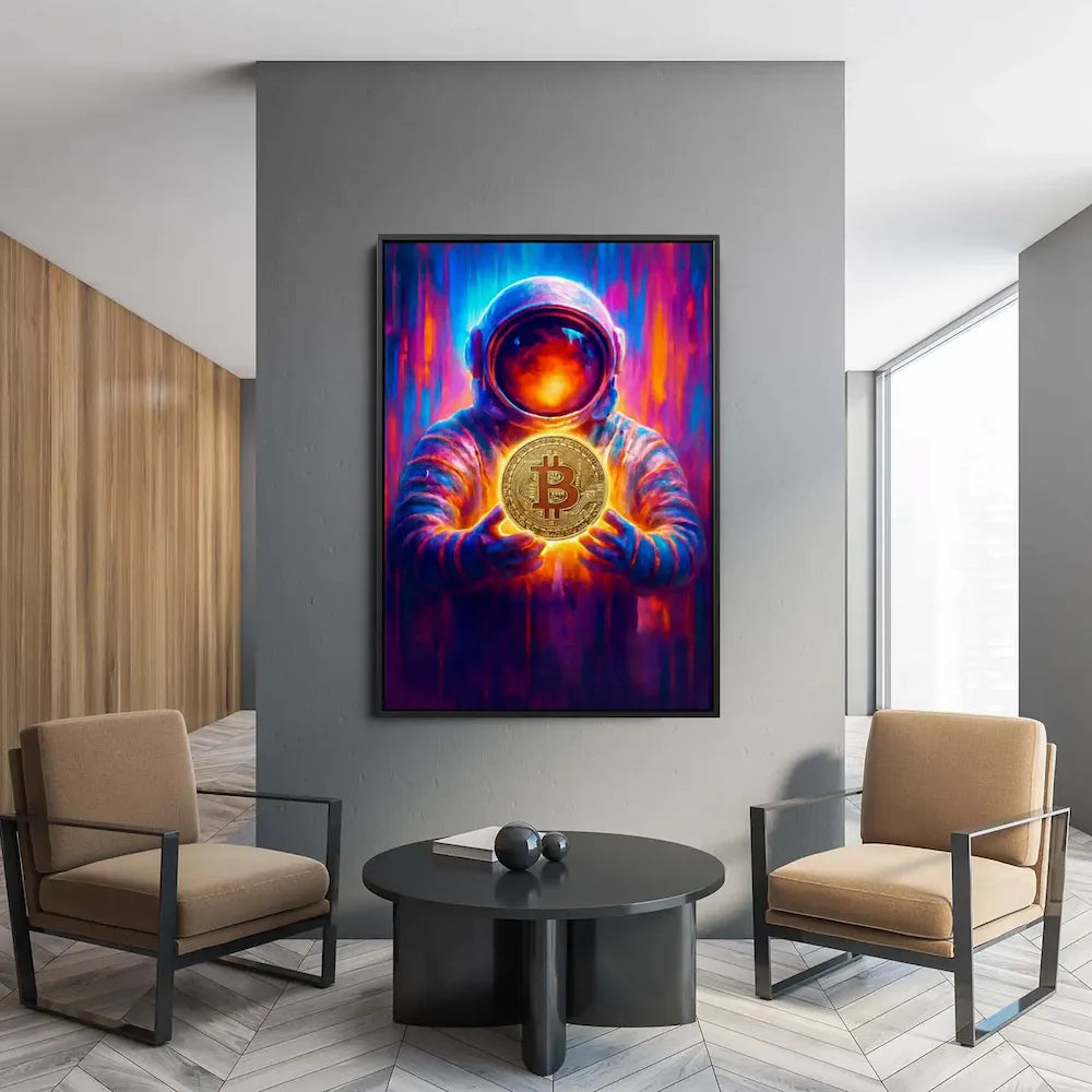 Bitcoin Spaceman Wall Art Living Room