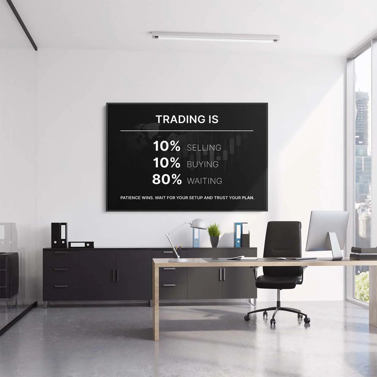 Trading Is Wall Art Office with Big Window