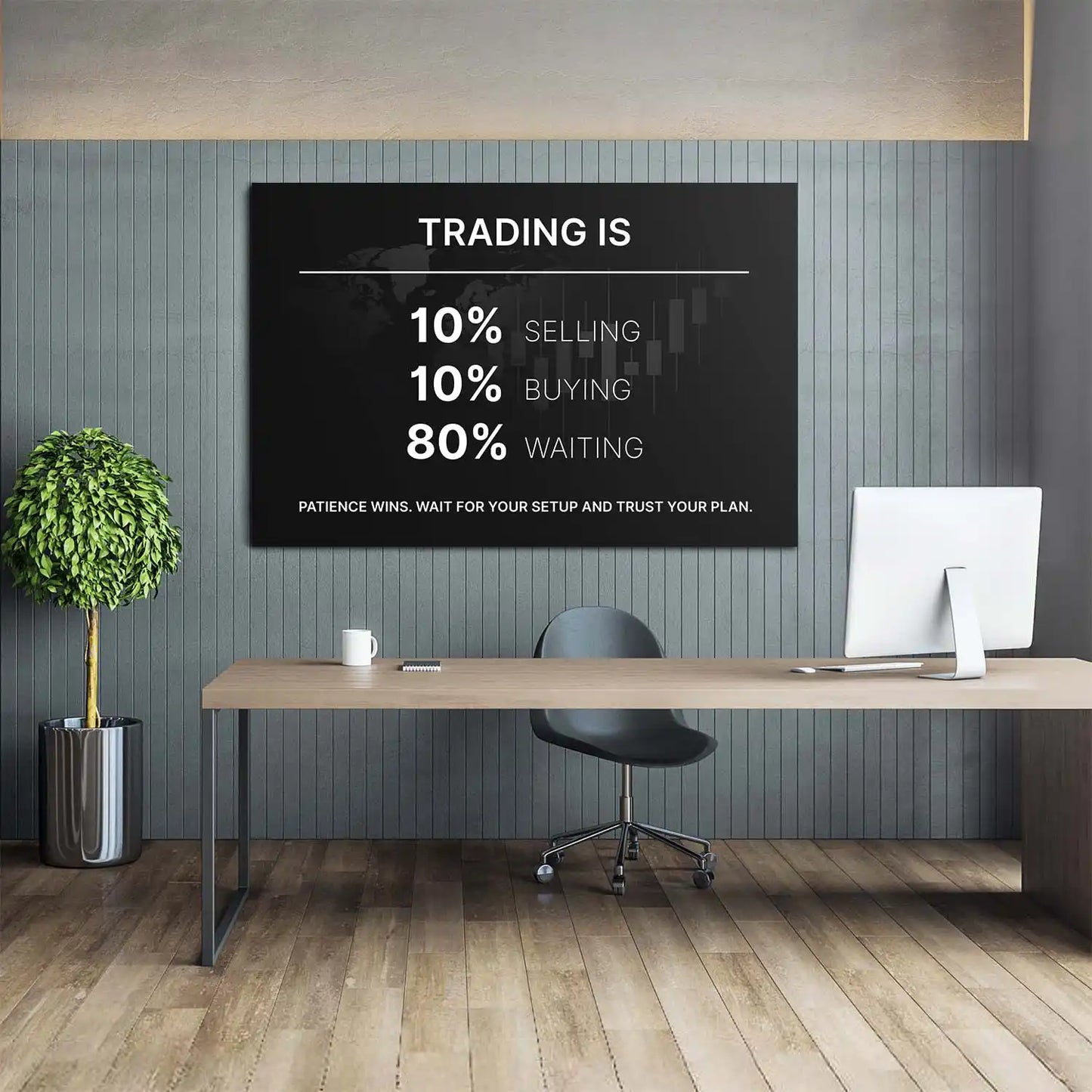 Trading Is Wall Art with Office Desk